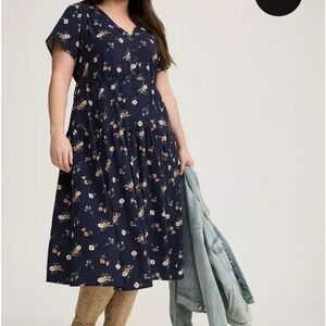 NWT Torrid Blue and White A Line Midi 00X